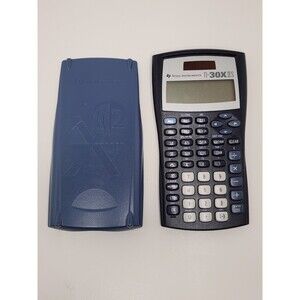 Texas Instruments TI-30XIIS Scientific Calculator Black Solar Cover Tested Works